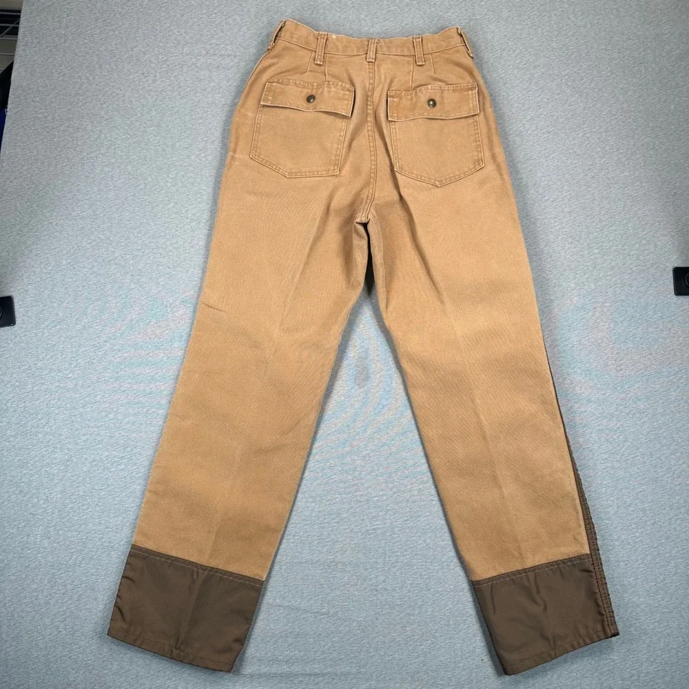 VTG Walls Hunting Pants Mens 32x30 (Fits 28x30) Tan Canvas Nylon Brush Guard USA